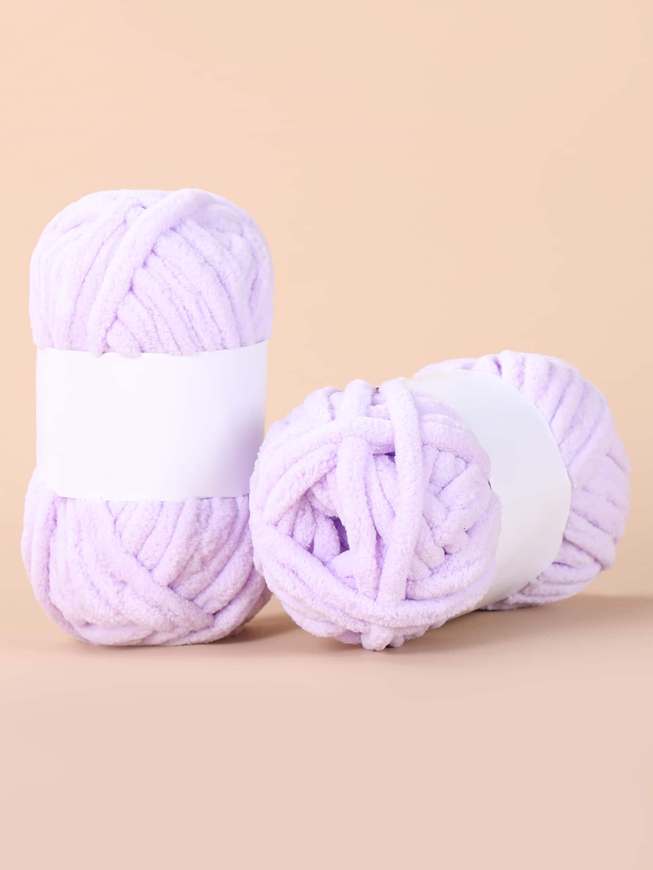 A卷50克燈紫色手工編織圍巾線 - 紫色 - 查看 1