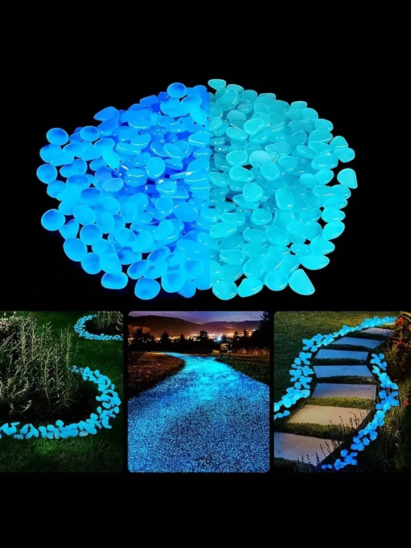 50克發光發亮石頭()適用於花園水族館裝飾 - 白色 - 查看 1