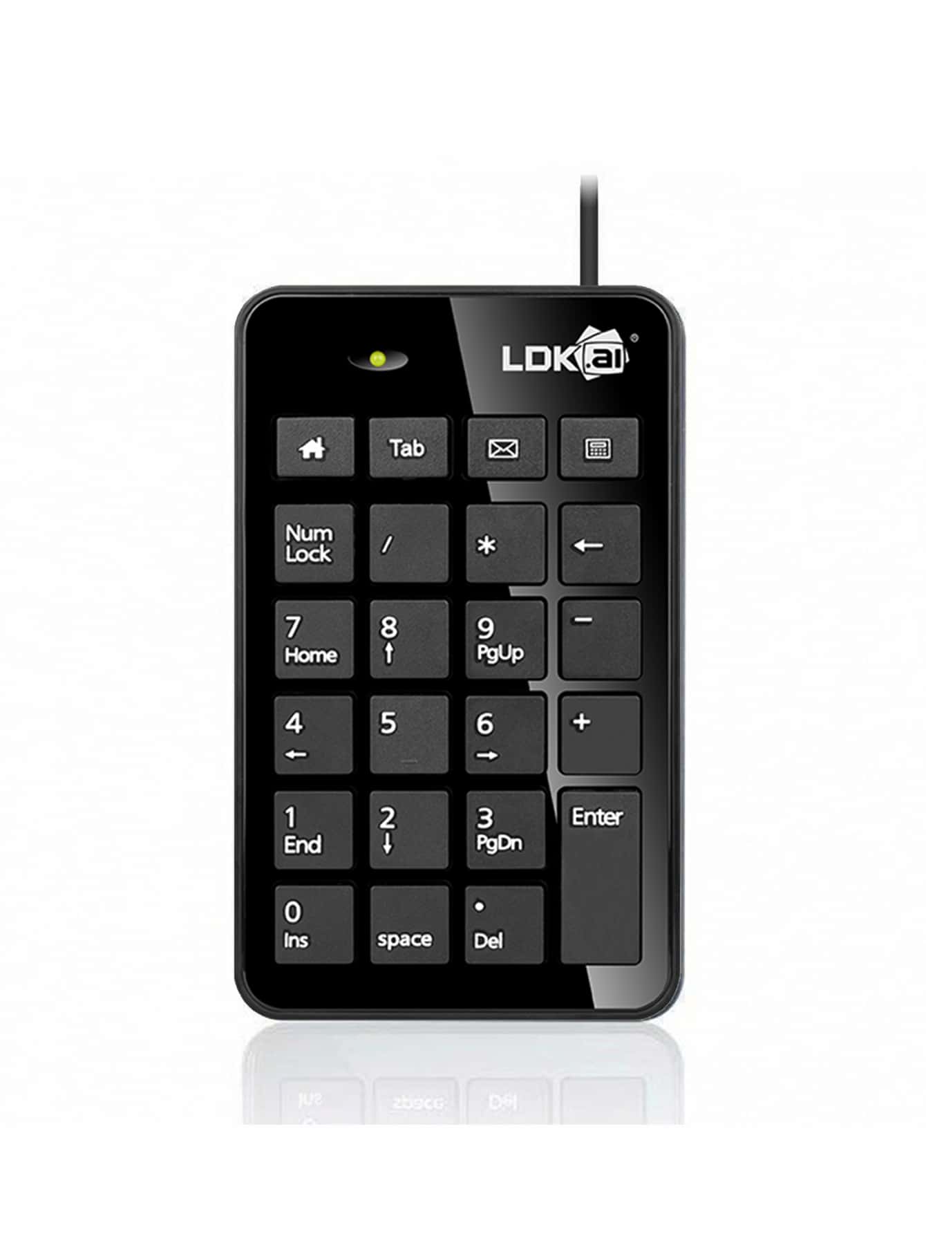 LDKai Accounting Cash Register Laptop External Input Mini Numeric Keyboard - Black - View 1