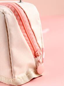 1入組卡通動物筆袋卡哇伊奶牛兒童學生文具包學校/辦公室用品 - 米色 - 查看 4