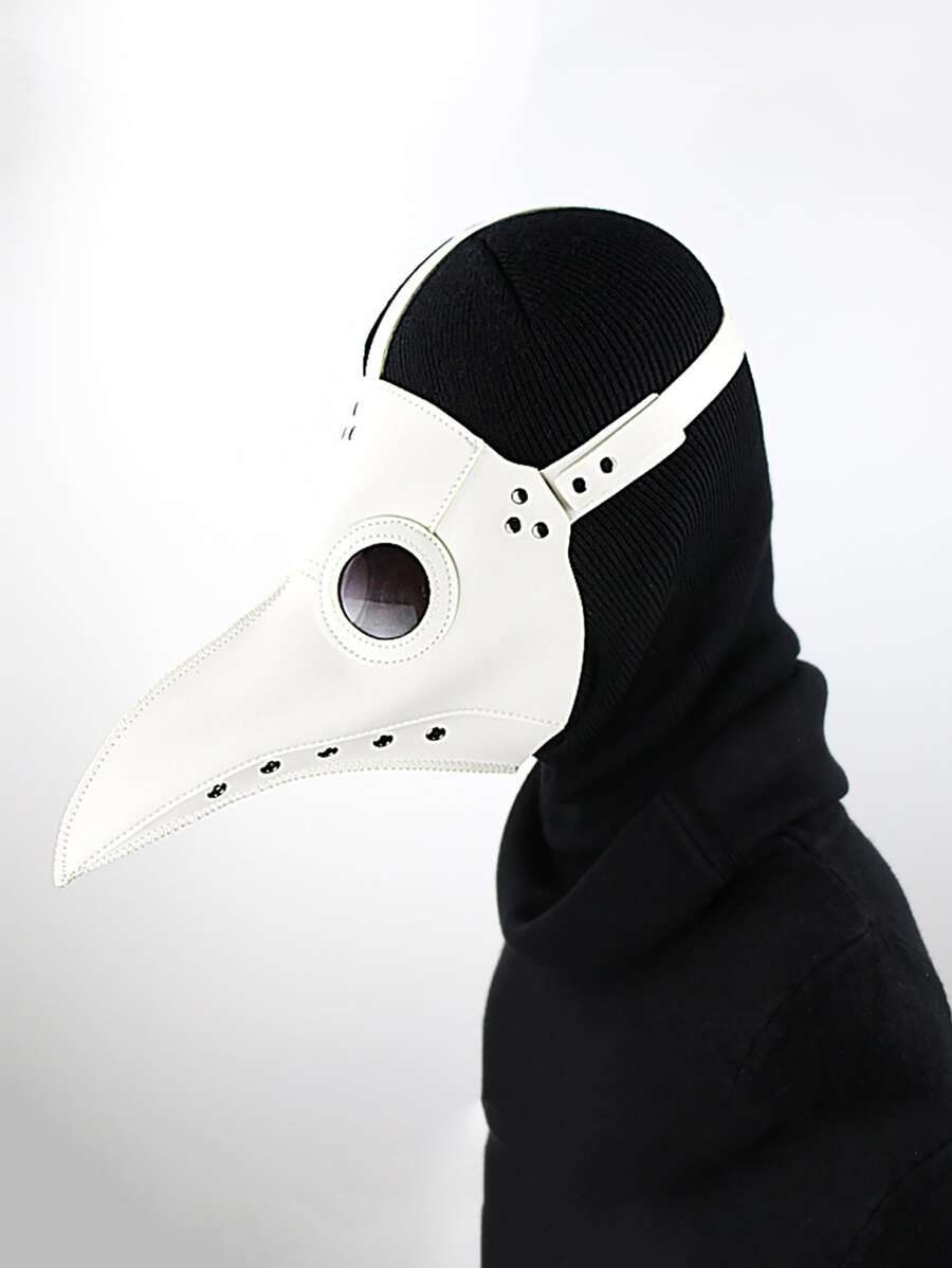 1pc European And American Plague Doctor Mask For Halloween, Cosplay, Party And Stage Performance - White - View 1