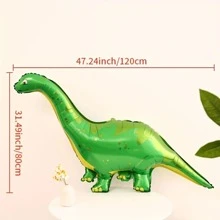 Large Green Dinosaur Shaped Balloon, Christmas - Dark Green - View 3