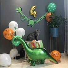 Large Green Dinosaur Shaped Balloon, Christmas - Dark Green - View 4