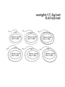 6入組/套簡約風多元素手鏈套裝適合男士