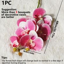 1 Miếng Hoa nhân tạo 3D In ấn Của 6-đầu Phong lan bướm Với Mềm mại Chạm , Nhà  Đồ trang trí , Phòng ăn , Phòng ngủ , Cái bình hoa Đồ trang trí , Trang trí đám cưới , Lễ cưới Bối cảnh Đồ trang trí , Năm mới Ngày lễ tình nhân Món quà , Mùa học , Tiệc sinh nhật Đồ trang trí - Hồng - Xem 2