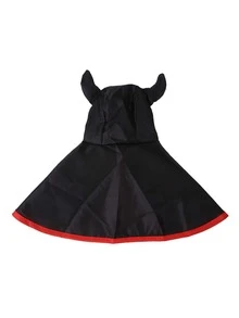 1 Miếng Halloween Sừng Hình dạng Thú cưng Cape Với áo có mũ Áo choàng Đồ trang trí Đối với Chó Và Mèo - màu đen - Xem 5