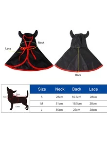 1 Miếng Halloween Sừng Hình dạng Thú cưng Cape Với áo có mũ Áo choàng Đồ trang trí Đối với Chó Và Mèo - màu đen - Xem 2