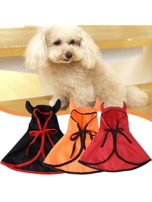 1 Miếng Halloween Sừng Hình dạng Thú cưng Cape Với áo có mũ Áo choàng Đồ trang trí Đối với Chó Và Mèo - màu đen - Xem 4