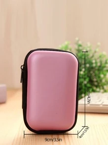Mini Hörlurar Skyddande Väska Låda Hård EVA Fodral Digital Laddare Hörlurar Förvaringshylla USB Data Arrangör Bärande Plånbok Headset Hörlurar För Business , Resa , Skola , College , Kontor - Rosa - Visa 2