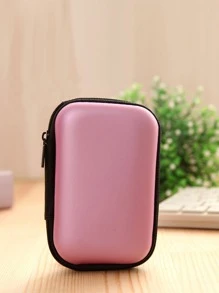 Mini Hörlurar Skyddande Väska Låda Hård EVA Fodral Digital Laddare Hörlurar Förvaringshylla USB Data Arrangör Bärande Plånbok Headset Hörlurar För Business , Resa , Skola , College , Kontor - Rosa - Visa 1