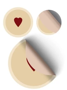 1pc Heart Print PU Leather Mouse Pad - Multicolor - View 3