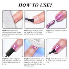 7 毫升熱發光貓磁性指甲油指甲油橙色夜光變色 Uv Led 美甲凝膠指甲清漆 - 亮橙色 - 查看 6