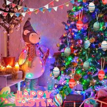 JMEXSUSS Connectable 100 LED Multicolor Christmas Lights For Tree, 8 Modes Multicolor Christmas Tree Lights Indoor Outdoor Clear Wire, 33ft Colorful Christmas Lights Plug-In For Christmas Tree Bedroom - Multicolor - View 2