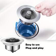 Stainless Steel Kitchen Sink Strainer Drain Plug Accessory - Silver - View 8