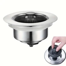 Stainless Steel Kitchen Sink Strainer Drain Plug Accessory - Silver - View 2