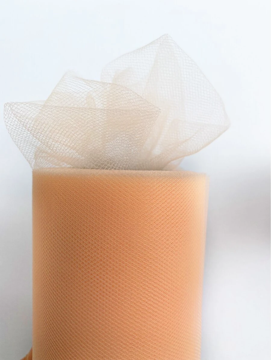 1入組白色薄紗卷適合DIYTutu 裙子/桌裙/婚禮派對裝飾，工藝面料材料