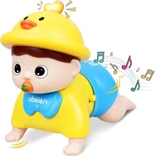 嬰兒玩具6至12個月，三角仰臥時間音樂娃娃爬行玩具，帶有光線，聲音，0-3 3-6 6-12 12-18個月嬰兒玩具，生日玩具1歲男孩女孩幼兒玩具1-2歲 - 黃色 - 查看 7