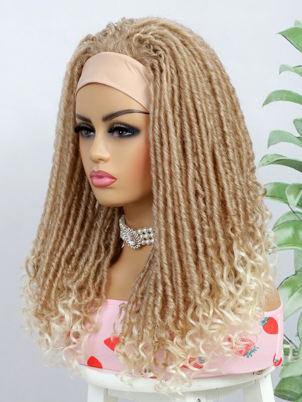 Headband Wig Synthetic Dreadlock Wigs For Women Soft blonde Faux Locs