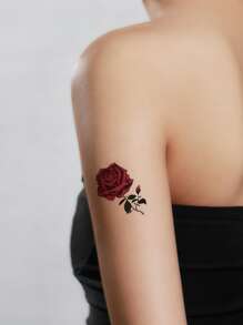 20入組彩色玫瑰&蝴蝶樣式臨時紋身貼貼紙 - 彩色 - 查看 8