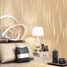 Đúng mốt Tối giản Màu be 3D Xoăn Sóng Mô hình Hình nền , Vải không dệt & Không thấm nước & Chiều dài , Coverage hoàn toàn Nhà  Đồ trang trí Đối với Phòng ngủ/Sinh hoạt Phòng Bối cảnh Tường - Màu vàng - Xem 3