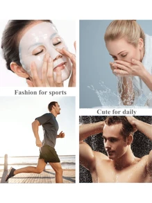 1 Miếng Kim loại Dây buộc tóc , Thời trang Băng đô Dành Cho Nam Và Nữ Với Không Trượt Dợn sóng Răng , Đen - màu đen - Xem 5