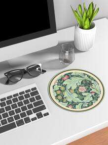 1入組花朵印花PU皮革鼠標墊