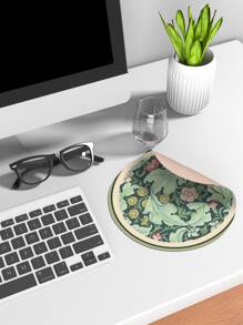 1入組花朵印花PU皮革鼠標墊