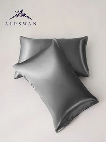 2 Piezas Funda De Almohada De Satén Para Cabello Y Piel Queen De Seda Gris Espacial, Juego De 2 Fundas De Almohada De Satén Para Obsequio De Mujeres Y Hombres - Albaricoque - Ver 5