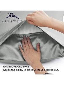 2 Piezas Funda De Almohada De Satén Para Cabello Y Piel Queen De Seda Gris Espacial, Juego De 2 Fundas De Almohada De Satén Para Obsequio De Mujeres Y Hombres - Albaricoque - Ver 3