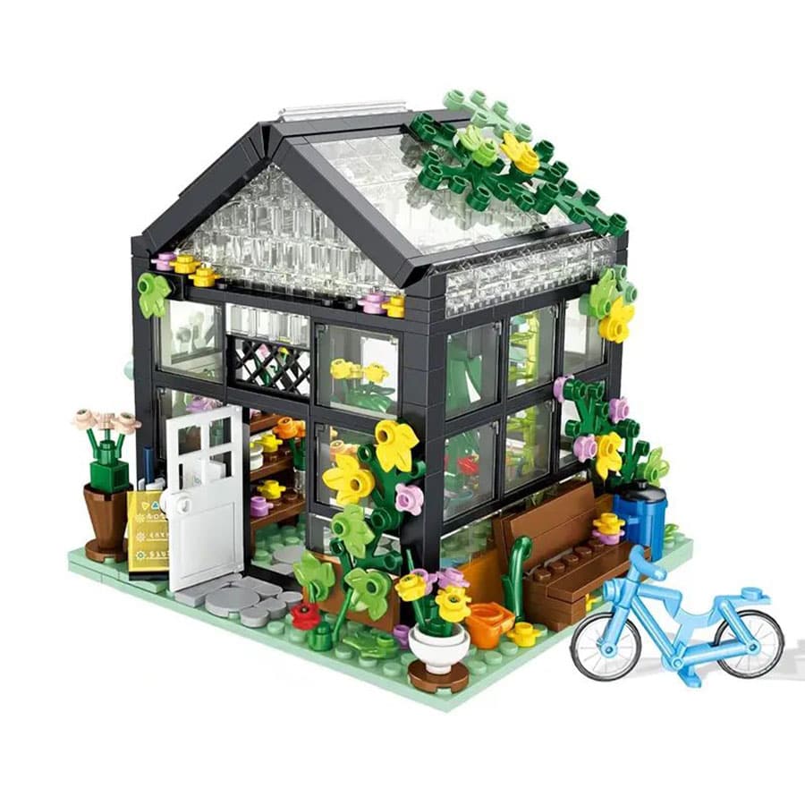 579 piezas flor comercio vista de calle Villa modelo con bloques de construcción Juguete - Multicolor - Ver 1