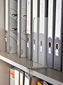 2入組透明亞克力隔板適用於書架辦公桌文件夾、可拆卸免釘架子隔層收納盒 - 無色 - 查看 5