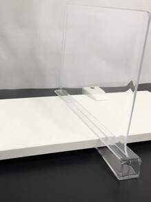 2入組透明亞克力隔板適用於書架辦公桌文件夾、可拆卸免釘架子隔層收納盒 - 無色 - 查看 3