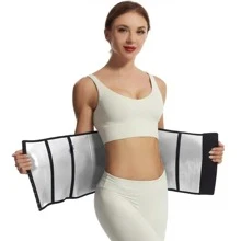 1pc Sports Sweat Waist Trimmer Trainer Belt  Adjustable Belt Exercise Waist Belt Suitable For Workout Home Sports And Walk - Black - View 2