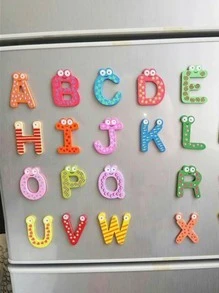 26pcs Wooden Cartoon English Alphabet Fridge Stickers - Multicolor - View 4