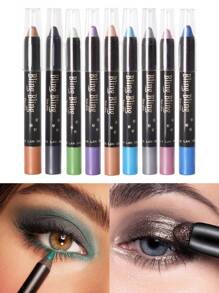 1入組防水珠光閃光筆/鉛筆棒 15 色持久閃光眼影和眼線工具眼線棒眼睛化妝工具