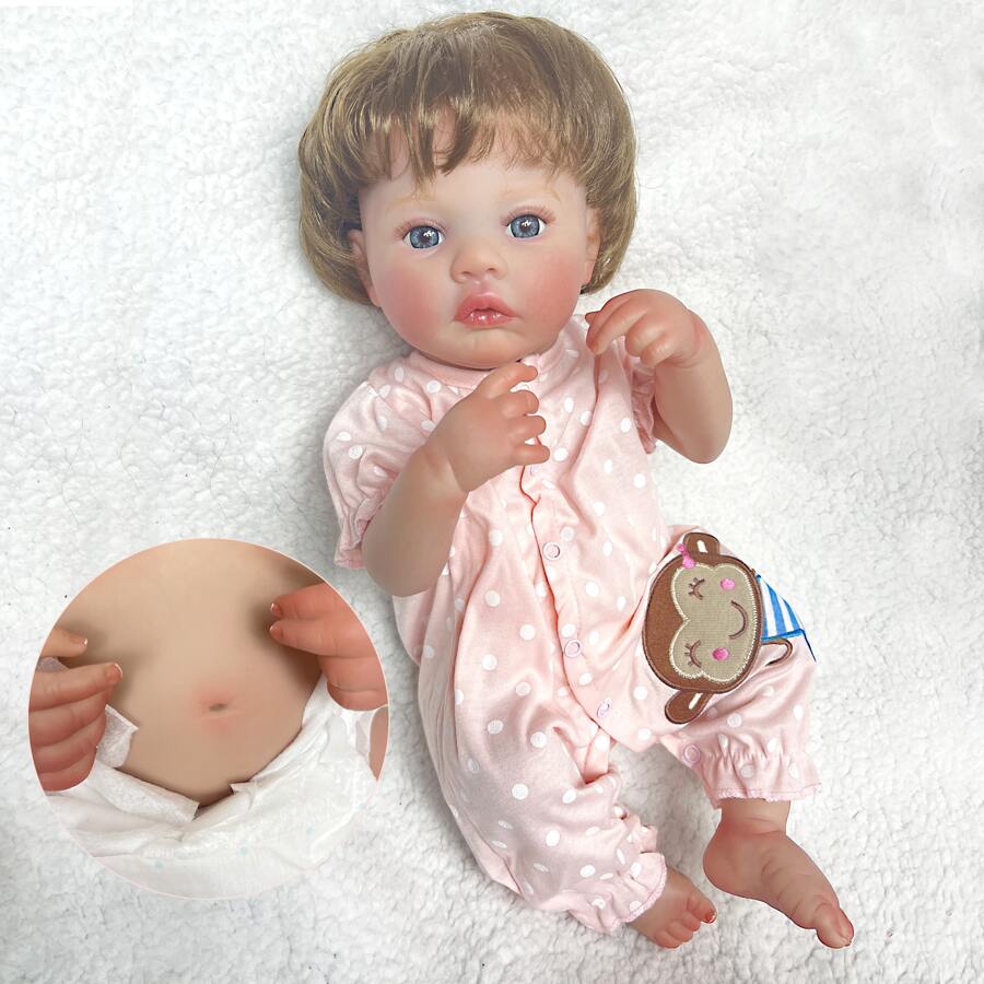 18 Inch Meadow Girl Doll Lifelike Cute Reborn Baby Doll Can Take Shower And Full Body Vinyl Baby