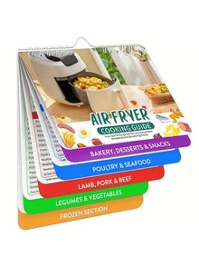1入組空氣炸鍋床單磁鐵烹飪指導小冊子-空氣炸鍋磁性床單套裝烹飪-立即空氣炸鍋配件煮鍋溫度指導廚房轉換 - 彩色 - 查看 4