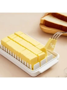 1pc Butter Storage Container With Lid, Sealed Butter Keeper, Kitchen Gift - White - View 2