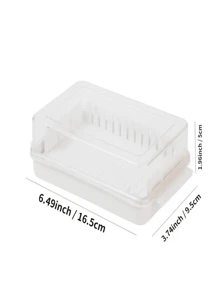 1pc Butter Storage Container With Lid, Sealed Butter Keeper, Kitchen Gift - White - View 8