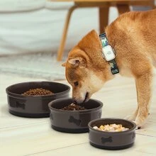 Sweejar Ceramic Dog Bowls with Bone Pattern, Dog Food Dish for Large Dogs, Porcelain Pet Bowl for Water 70 Fl Oz