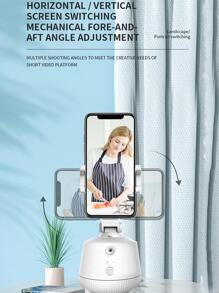 Q7- Anti shake 360 degree rotation intelligent tracking pan tilt AI face recognition live streaming camera tracking mobile phone stabilizer bracket - Black - View 7