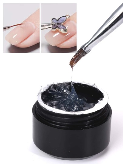 FULL BEAUTY 1pc 6ml No Wipe Nail Gel Rhinestone Top Coat Strong Adhesive Glue For DIY Nail Art Crystal Gems Jewelry Decoration