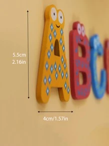 26pcs Wooden Cartoon English Alphabet Fridge Stickers - Multicolor - View 7
