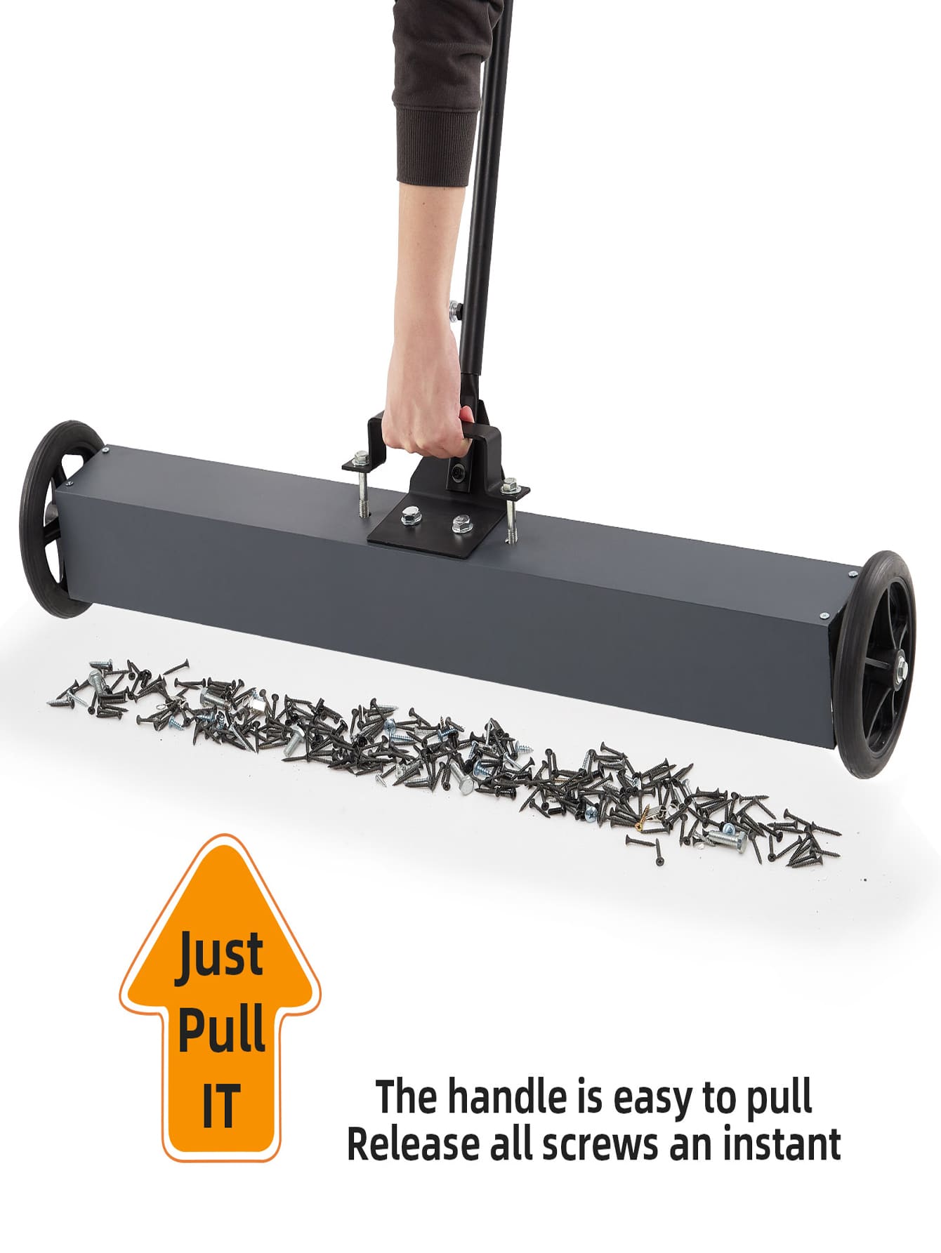 36" Heavy Duty Sweeper with Wheels, 50 Lbs Capacity Rolling