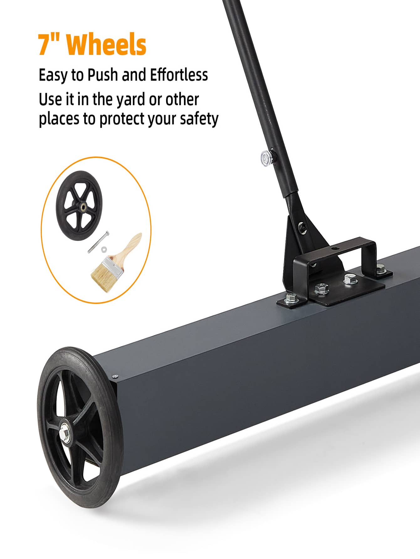 36" Heavy Duty Sweeper with Wheels, 50 Lbs Capacity Rolling