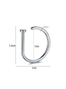 Anneau Pour Nez 1 Élégant simple Rond En Acier Inoxydable Faux