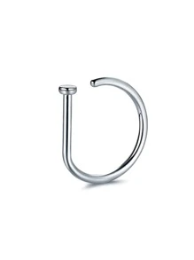 Anneau Pour Nez 1 Élégant simple Rond En Acier Inoxydable Faux