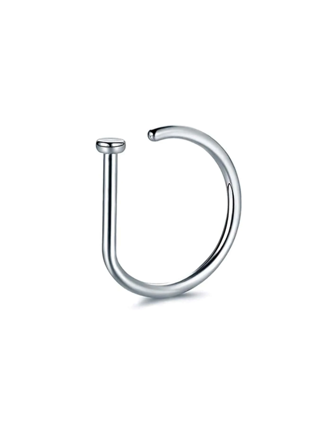 Anneau Pour Nez 1 Élégant simple Rond En Acier Inoxydable Faux