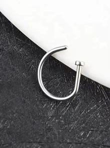 Anneau Pour Nez 1 Élégant simple Rond En Acier Inoxydable Faux