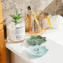 Asymmetric Mandala Design Jewelry Tray, Decorative Ceramic Plate For Home Decoration, Gift For Valentine's Day - Pink - View 5